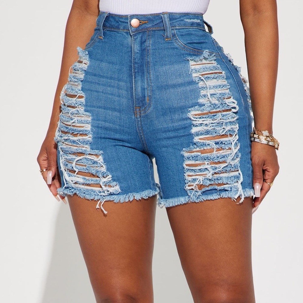 Fashion Nova Distressed Bermuda Shorts